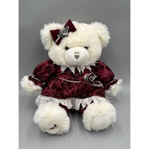 2001 Walmart Keepsake Memory Teddy Bear Red Dress 17” Stuffed Animal Vintage